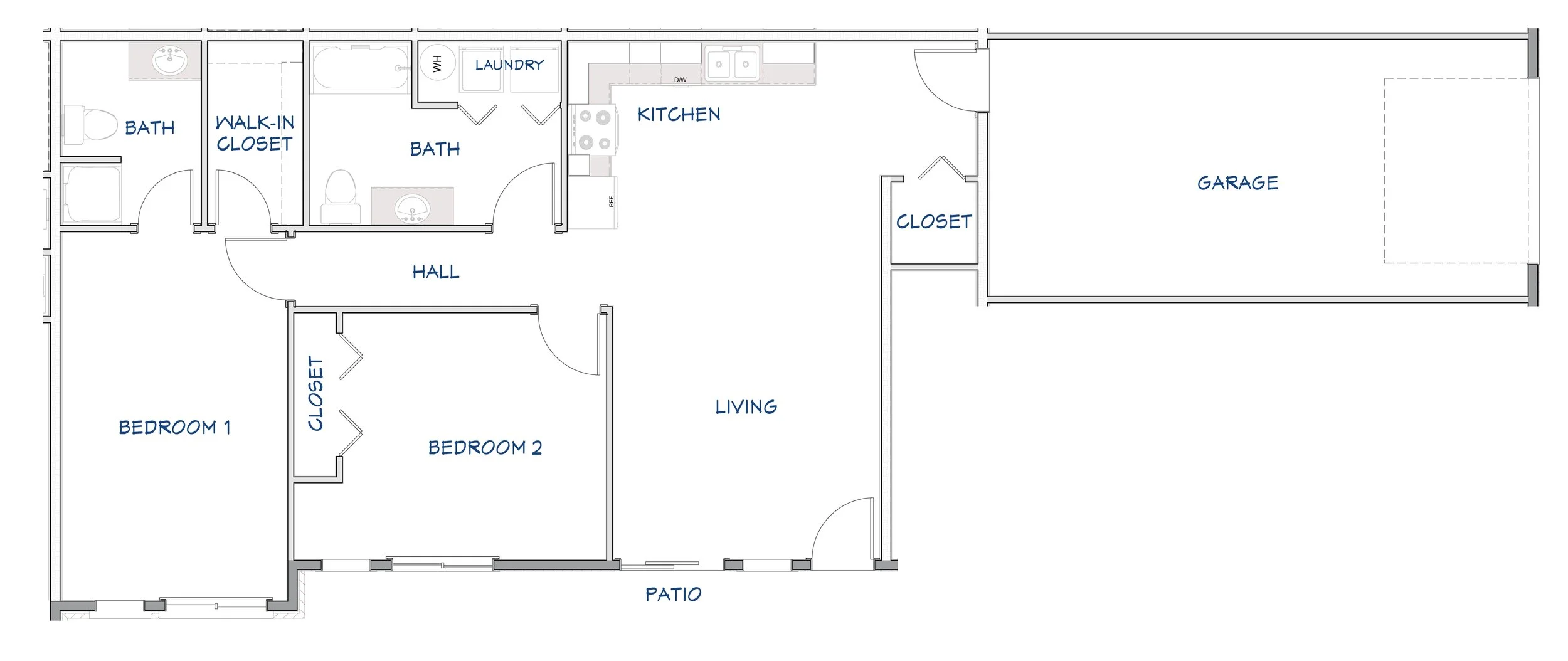 2 Bedroom • Lower floor plan at Ableman Mill