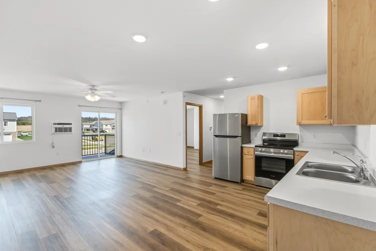 Greenfield Estates 3 bedroom upper — open kitchen and living area