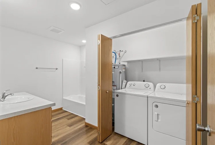 Greenfield Estates 3 bedroom upper — bathroom with in-unit laundry