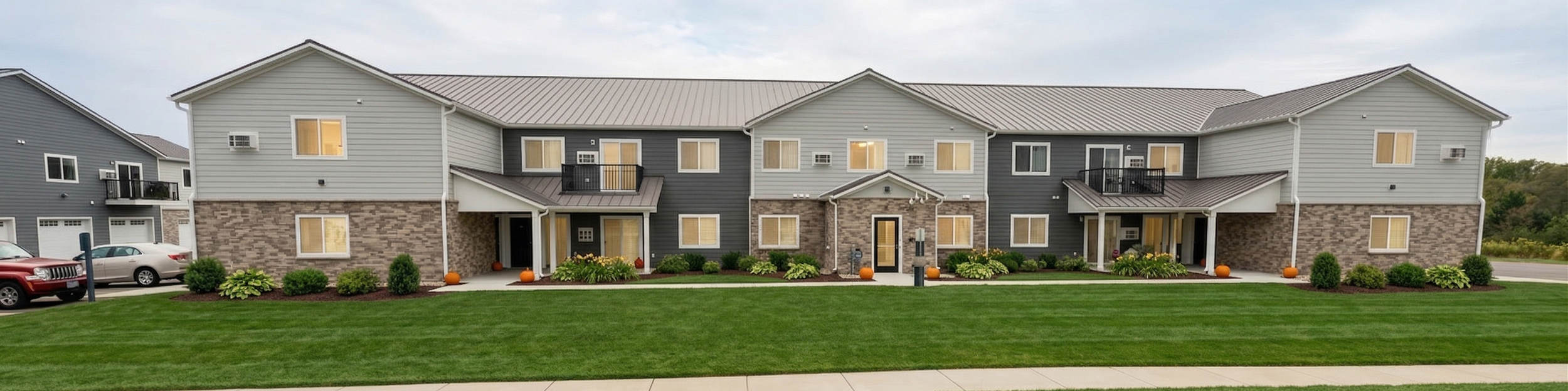 Greenfield Estates — building front banner