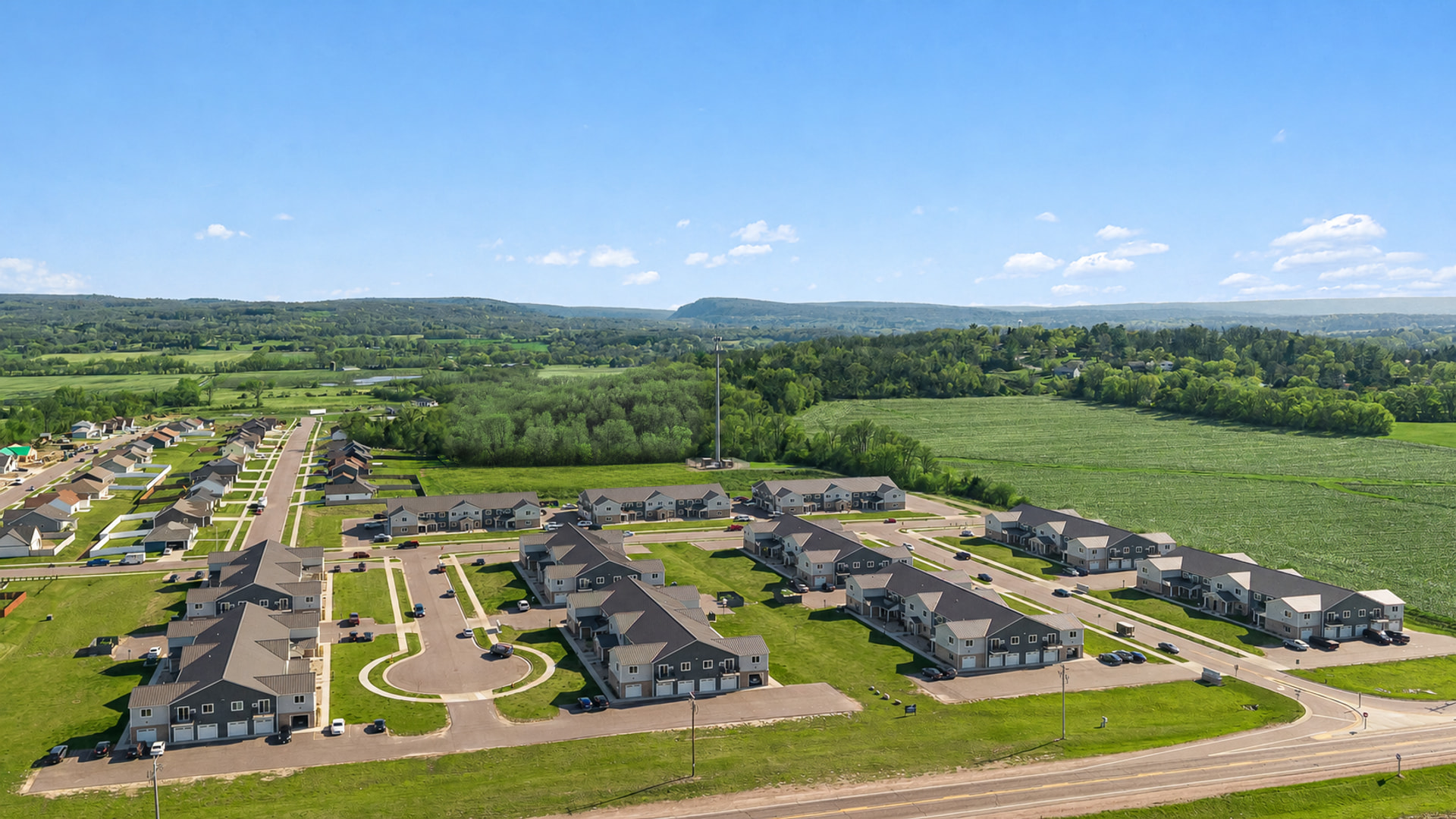 Aerial view of a PAC Management community in south-central Wisconsin