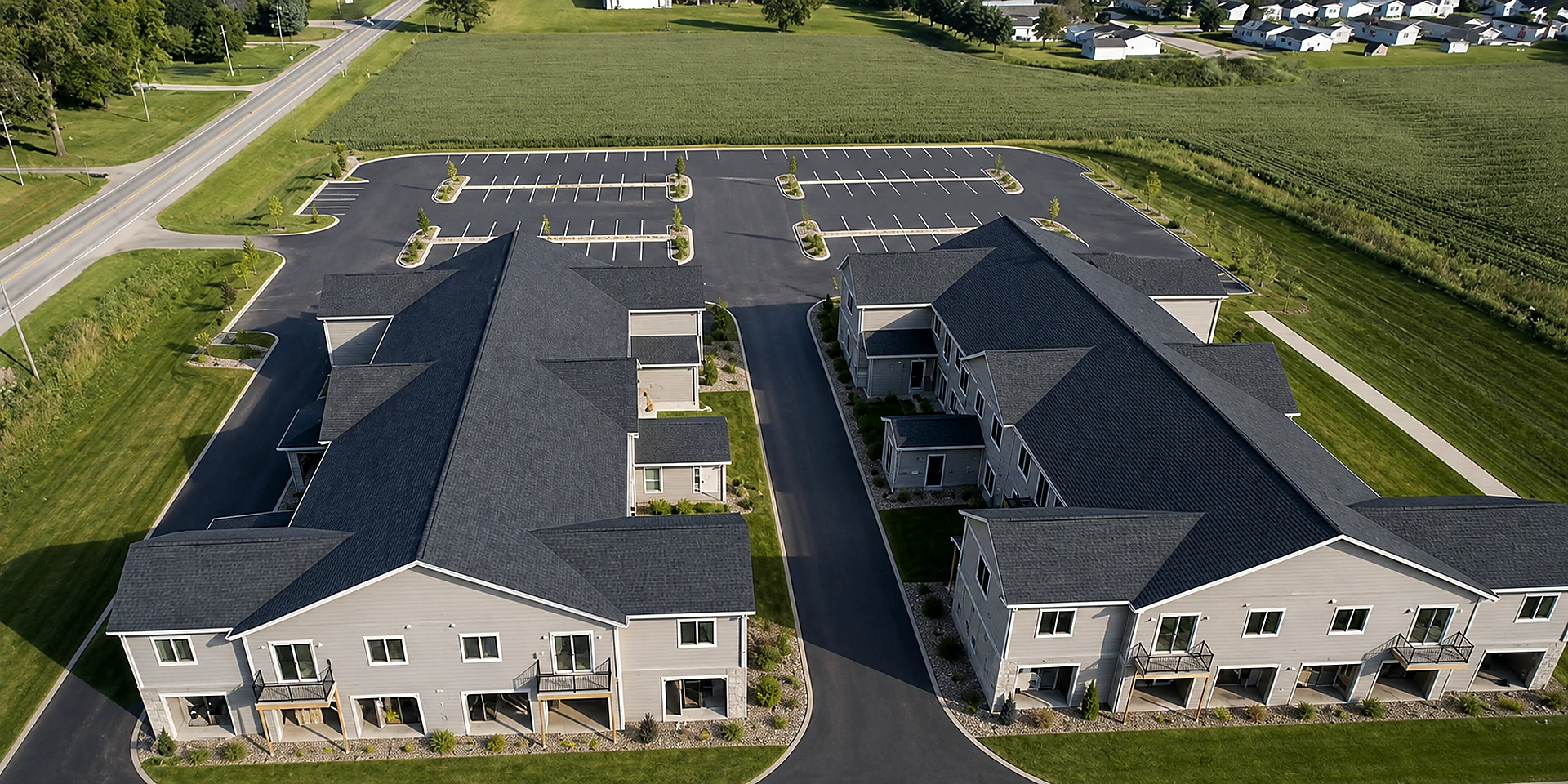 Completed exterior visualization of Carver Flats in Waupun, Wisconsin