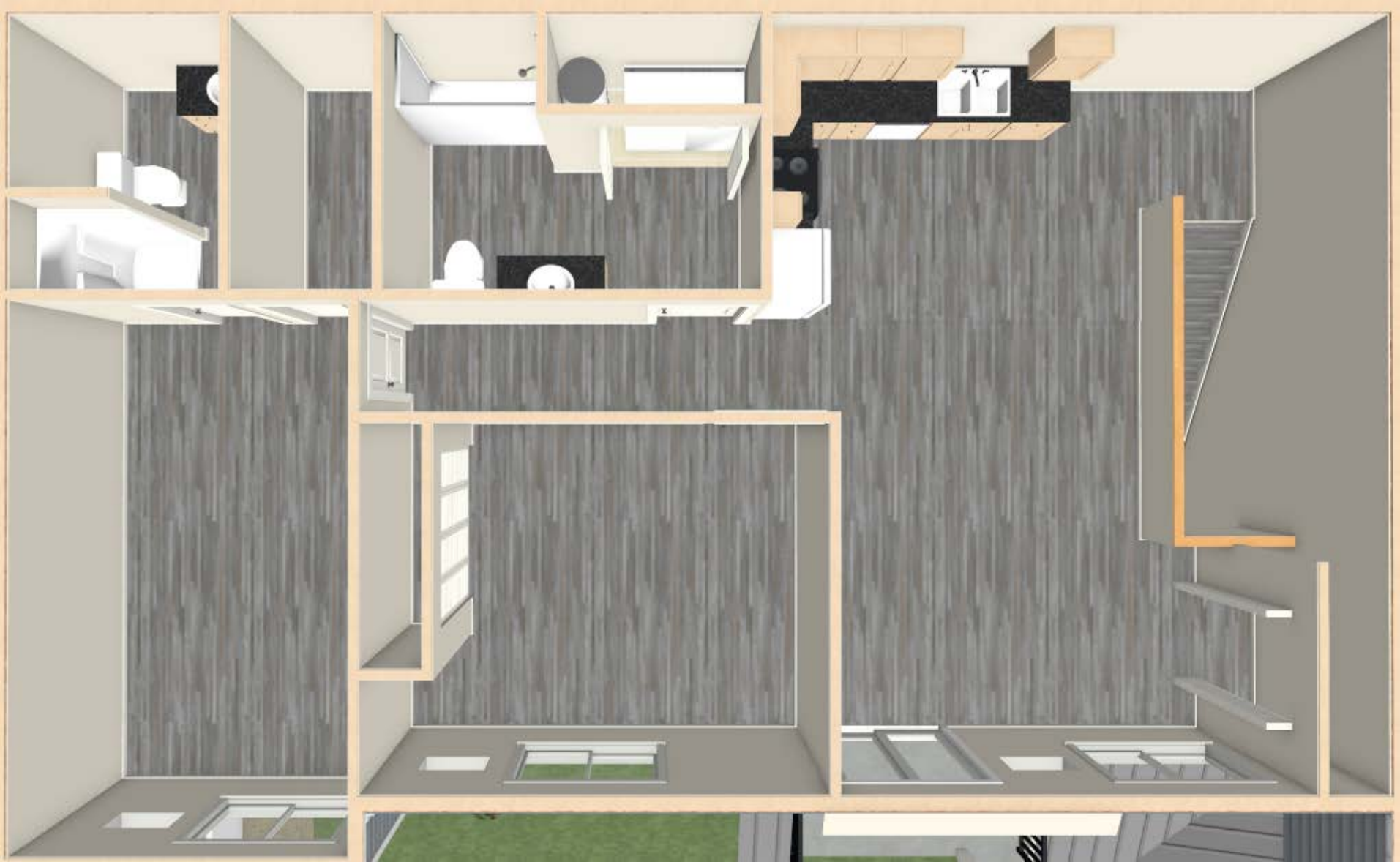 2 Bedroom • Upper floor plan at Carver Flats