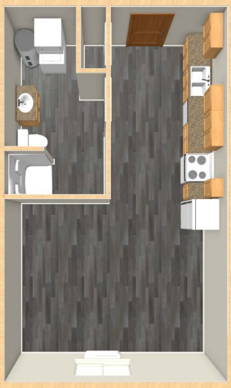 Studio floor plan at Huntington Park