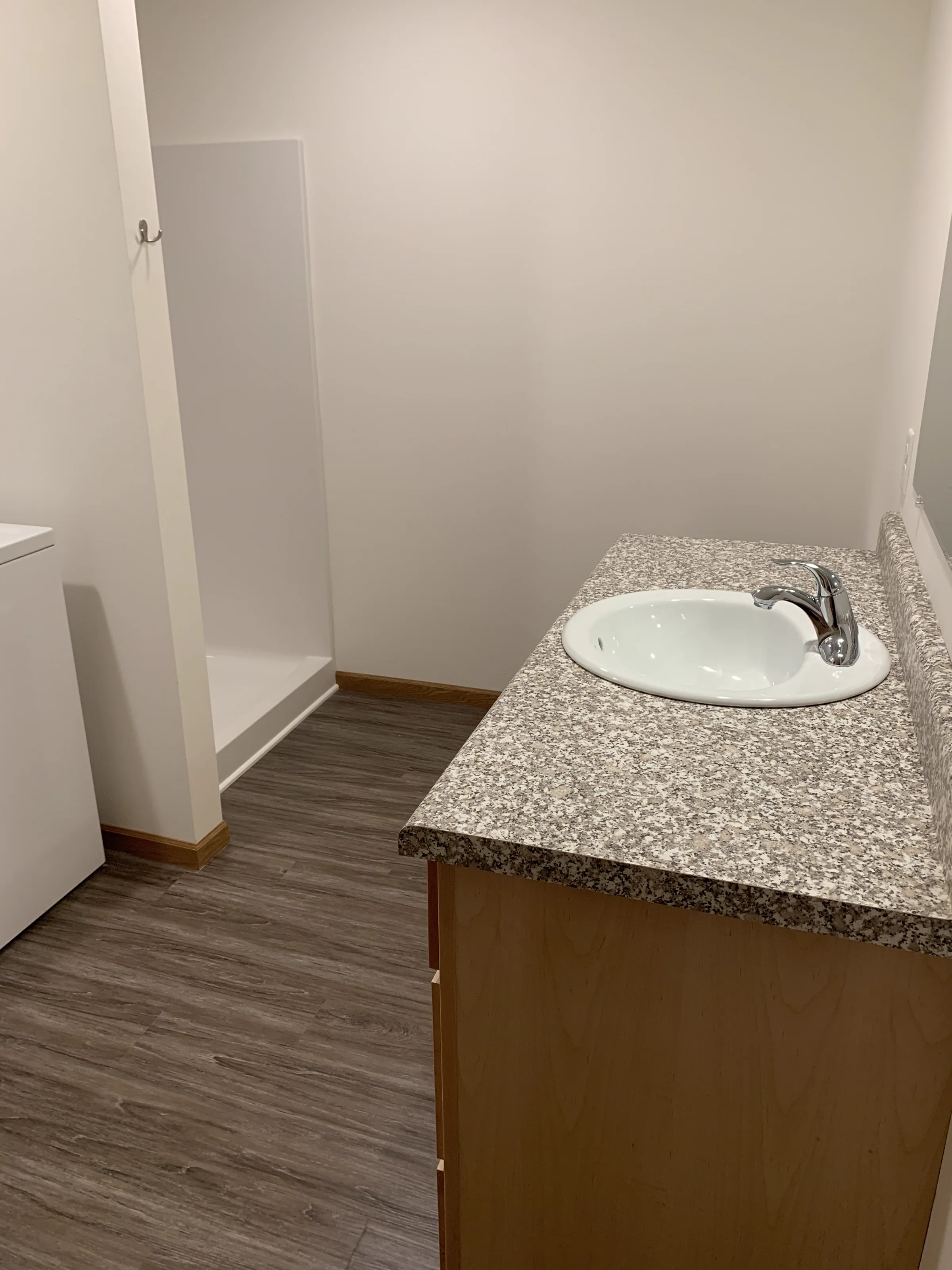 1 bedroom apartment bathroom vanity at huntington park reedsburg