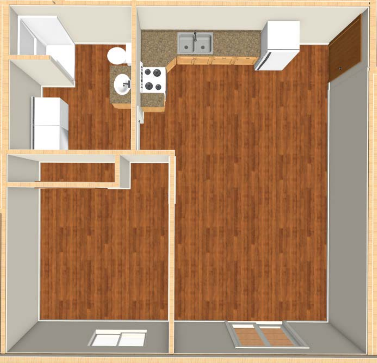 1 Bedroom • 1 Bath floor plan at Oakbridge
