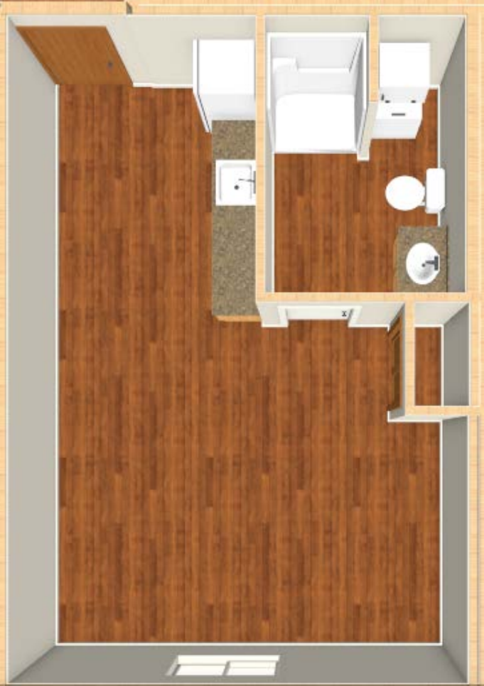 Small Studio floor plan at Oakbridge