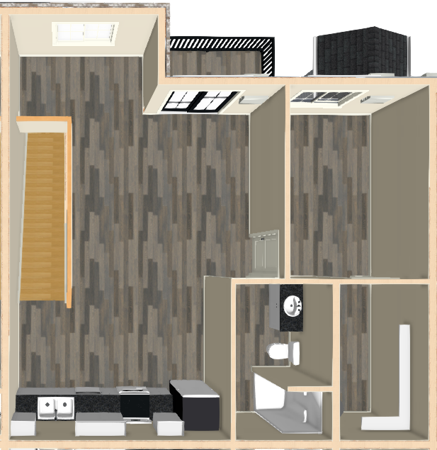 1 Bedroom • 3D Layout floor plan at Prairie Bluff