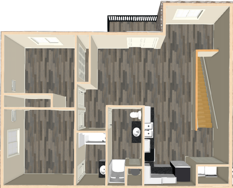 2 Bedroom • 3D Layout floor plan at Prairie Bluff