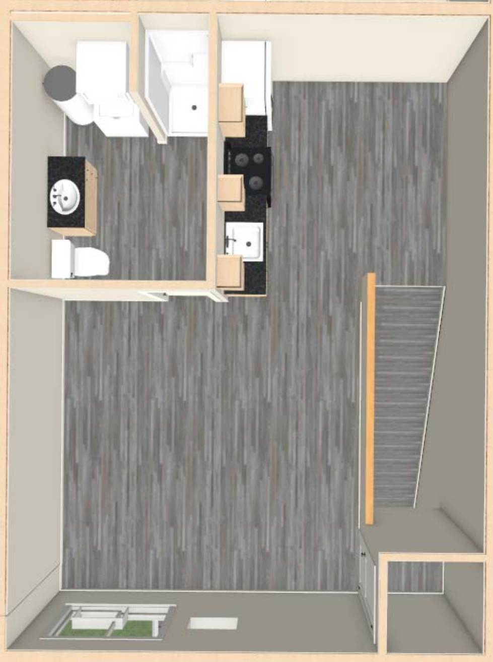 Studio • Upper floor plan at Twin Village Estates