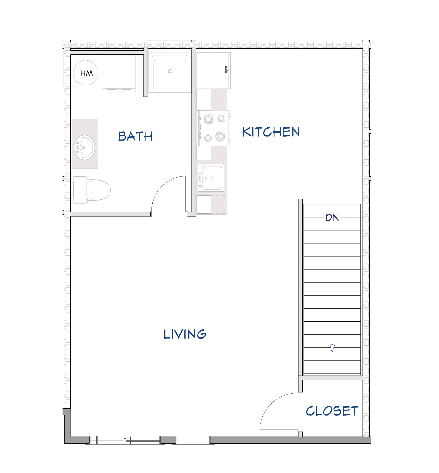 Studio • Upper floor plan at Limestone Hills